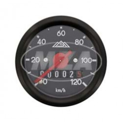 Tachometer mit Beleuchtung, Ring + Skale schwarz, ø 48 mm - S50 - 120 km/h-Ausführung