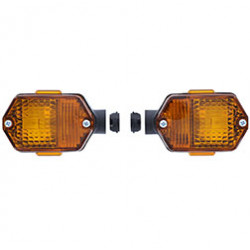 Paar Blinkleuchten BL80 - eckig, für vorn + hinten - Lichtaustritt orange - S53, S83, SR50, SR80, passend f. MZ