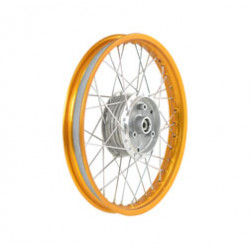 Speichenrad 1,5x16 Zoll Alufelge orange eloxiert und poliert + Edelstahlspeichen Speichenrad 1,5x16 Zoll Alufelge orange eloxiert und poliert + Edelstahlspeichen