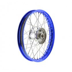  Speichenrad 1,5x16 Zoll Alufelge blau eloxiert + poliert + Edelstahlspeichen + Tuning-Radnabe