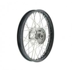 Speichenrad 1,5x16 Zoll - Alufelge schwarz eloxiert + poliert + Edelstahlspeichen + Tuning-Radnabe Speichenrad 1,5x16 Zoll - Alufelge schwarz eloxiert + poliert + Edelstahlspeichen + Tuning-Radnabe