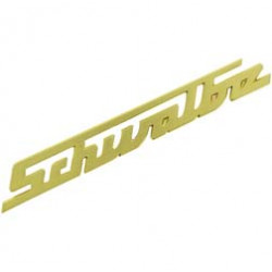 Alu-Schriftzug - "Schwalbe" - gold, gerade - für Knieschutzblech / Vorderteil