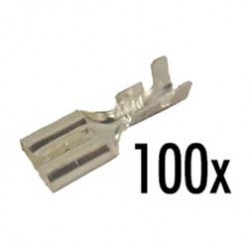 SET - 100 Stück Flachsteckhülsen 6,3 - Kabelschuh DIN 46247 für Kabel  0,75-1,5 mm²