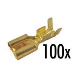 SET - 100 Stück Flachsteckhülsen 6,3 - DIN 46247 f. Kabel  1,5-2,5 mm²