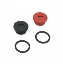 SET Verschlussschraube schwarz/rot inkl. 2x O-Ring - zum Kupplungsdeckel - für S51, S53, S70, S83, SR50, SR80, KR51/2