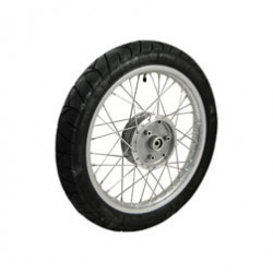 Komplettrad, hinten - 1,5x16 Zoll Alufelge poliert, Edelstahlspeichen, Heidenau-Reifen K55 montiert Komplettrad, hinten - 1,5x16 Zoll Alufelge poliert, Edelstahlspeichen, Heidenau-Reifen K55 montiert