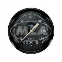 Tachometer BK350 - (Wegdrehzahl 1) - BS 80/120 - DIN 75521 - schwarzes Gehäuse, Tachoglas gewölbt