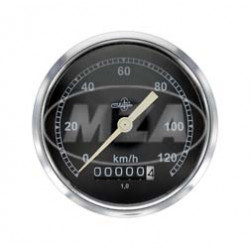 Tachometer BK350 - (Wegdrehzahl 1) - BS 80/120 - DIN 75521 - Gehäuse verchromt, Tachoglas gewölbt