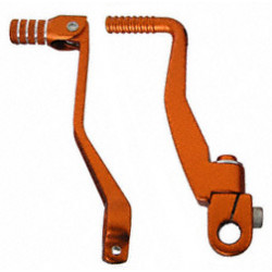 SET Kickstarterhebel + klappbaren Fußschalthebel - Farbe: orange - für Enduro, Sport, Tuning