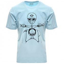 T-Shirt, Farbe: OceanBlue, Größe: L - Motiv: Schwalbe Kumpel - 100% Baumwolle