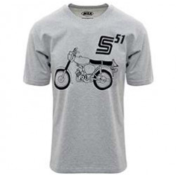 T-Shirt, Farbe: hellgrau meliert, Größe: XL - Motiv: S51 Basic - 100% Baumwolle