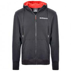 Zipp-Hoodie, schwarz/rot, Größe: L - Motiv: SIMSON - 80% Baumwolle/ 20% Polyester