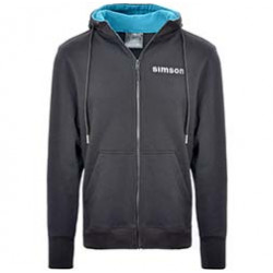 Zipp-Hoodie, schwarz/blau, Größe: L - Motiv: SIMSON - 80% Baumwolle/ 20% Polyester