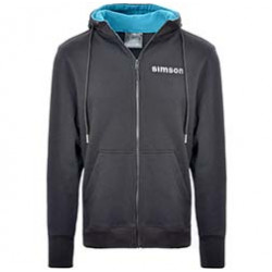 Zipp-Hoodie, schwarz/blau, Größe: XL - Motiv: SIMSON - 80% Baumwolle/ 20% Polyester