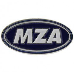  PIN MZA-Logo, blau-weiß, Weichemaille