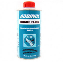 ADDINOL BRAKE FLUID DOT4 (auch DOT3) - Bremsflüssigkeit, vollsynthetisch, 0,5 Ltr. Dose