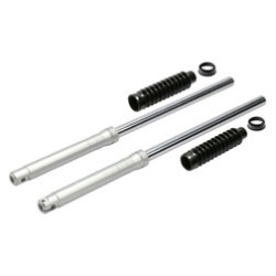 Telegabelholme mit hydraulischer Dämpfung + Faltenbälge - Trommelbremse, silber seidenmatt - SR50, SR80 Telegabelholme mit hydraulischer Dämpfung + Faltenbälge - Trommelbremse, silber seidenmatt - SR50, SR80