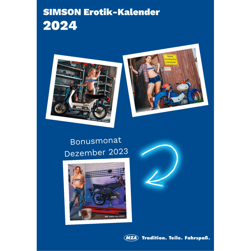 SIMSON Erotik-Kalender 2024 - Starke Mopeds und heiße Kurven