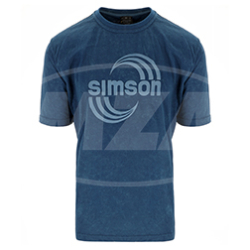 T-Shirt Acid-Washed, Farbe: petrol, Größe: M - Motiv: SIMSON Cross