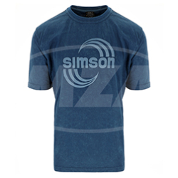 T-Shirt Acid-Washed, Farbe: petrol, Größe: XXXL - Motiv: SIMSON Cross